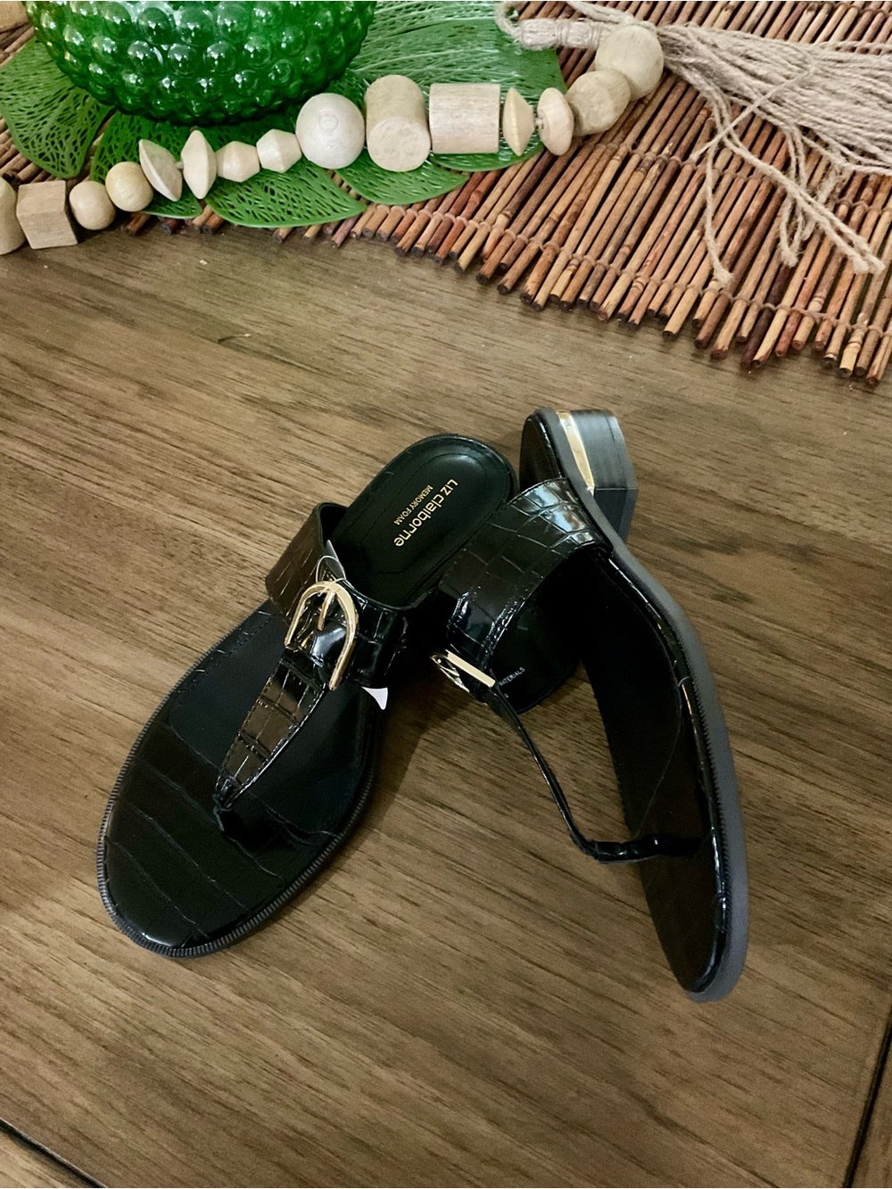 Liz Claiborne Women’s April Heeled Sandals Black Sz 7 M MSRP $50